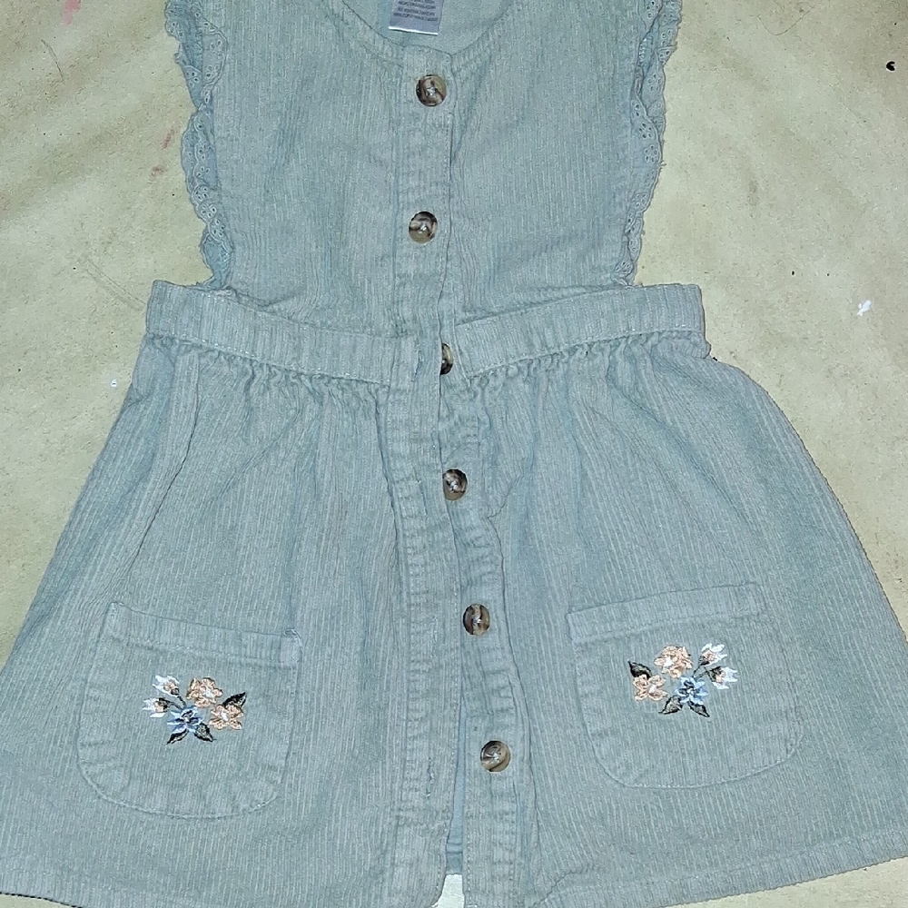 Embroidered Button-Down Dress